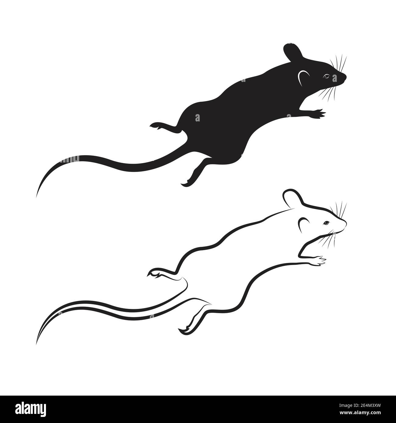 Vecteur de dessin de rat sur fond blanc. Animal mammifère. Illustration vectorielle superposée facile à modifier. Illustration de Vecteur