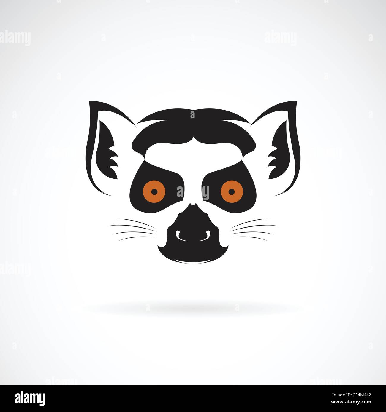 Vecteur de la tête de lémuriens à queue annulaire sur fond blanc. Animaux sauvages. Illustration vectorielle superposée facile à modifier. Illustration de Vecteur