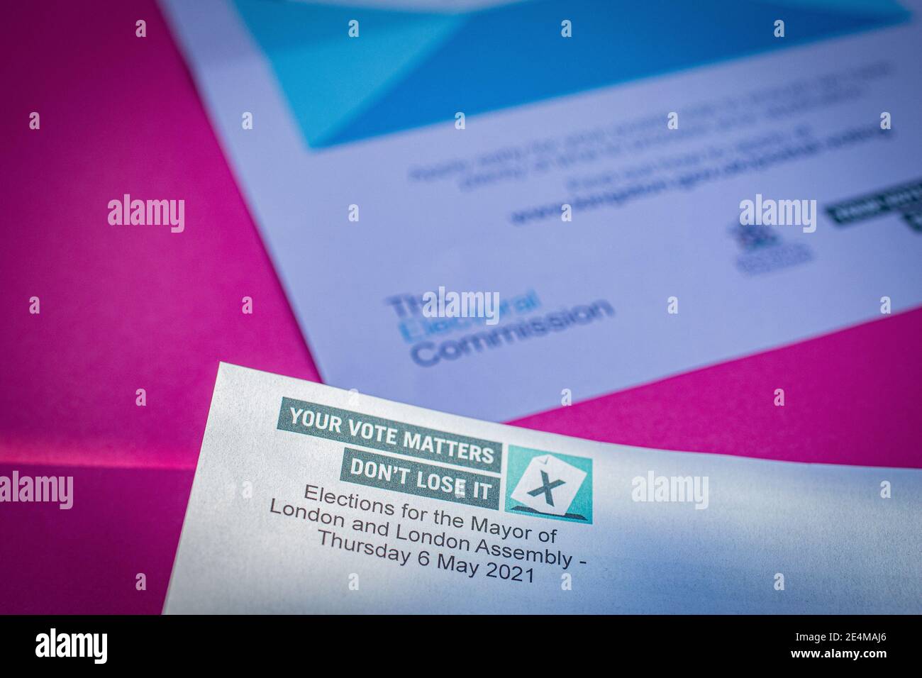 Formulaires de vote postal pour les élections de l'Assemblée de Mayoral et de Londres 2021 Banque D'Images