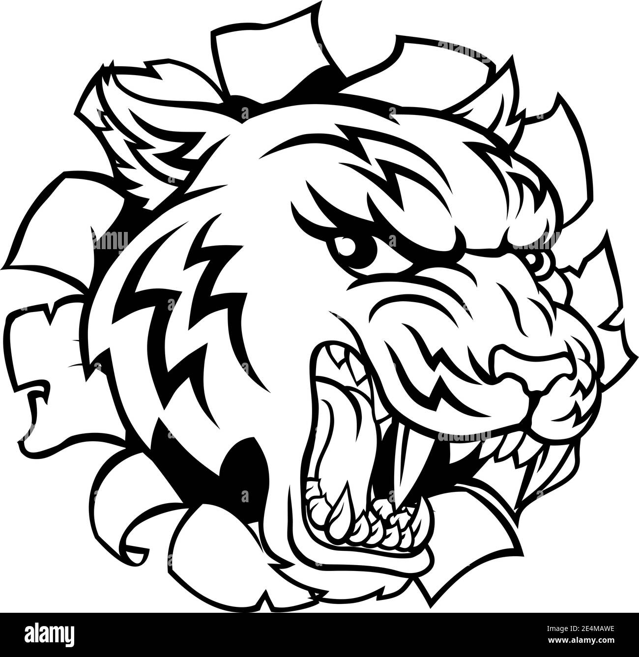 Cartoon Animal Tiger Mascot Illustration de Vecteur