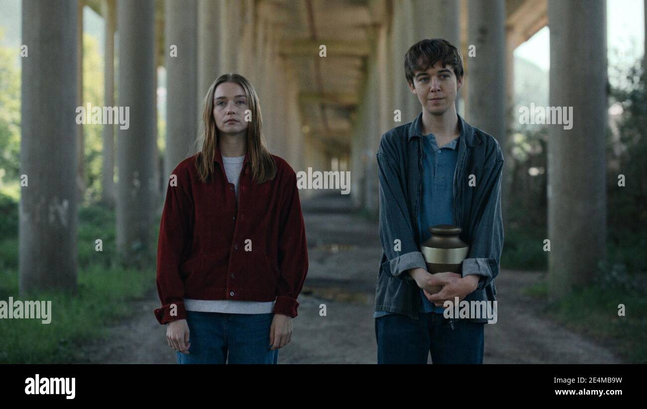 JESSICA BARDEN ET ALEX LAWTHER DANS LA FIN DE LA F***ING WORLD (2017), réalisé par Charlie COVELL. Credit : CLERKENWELL FILMS / Album Banque D'Images