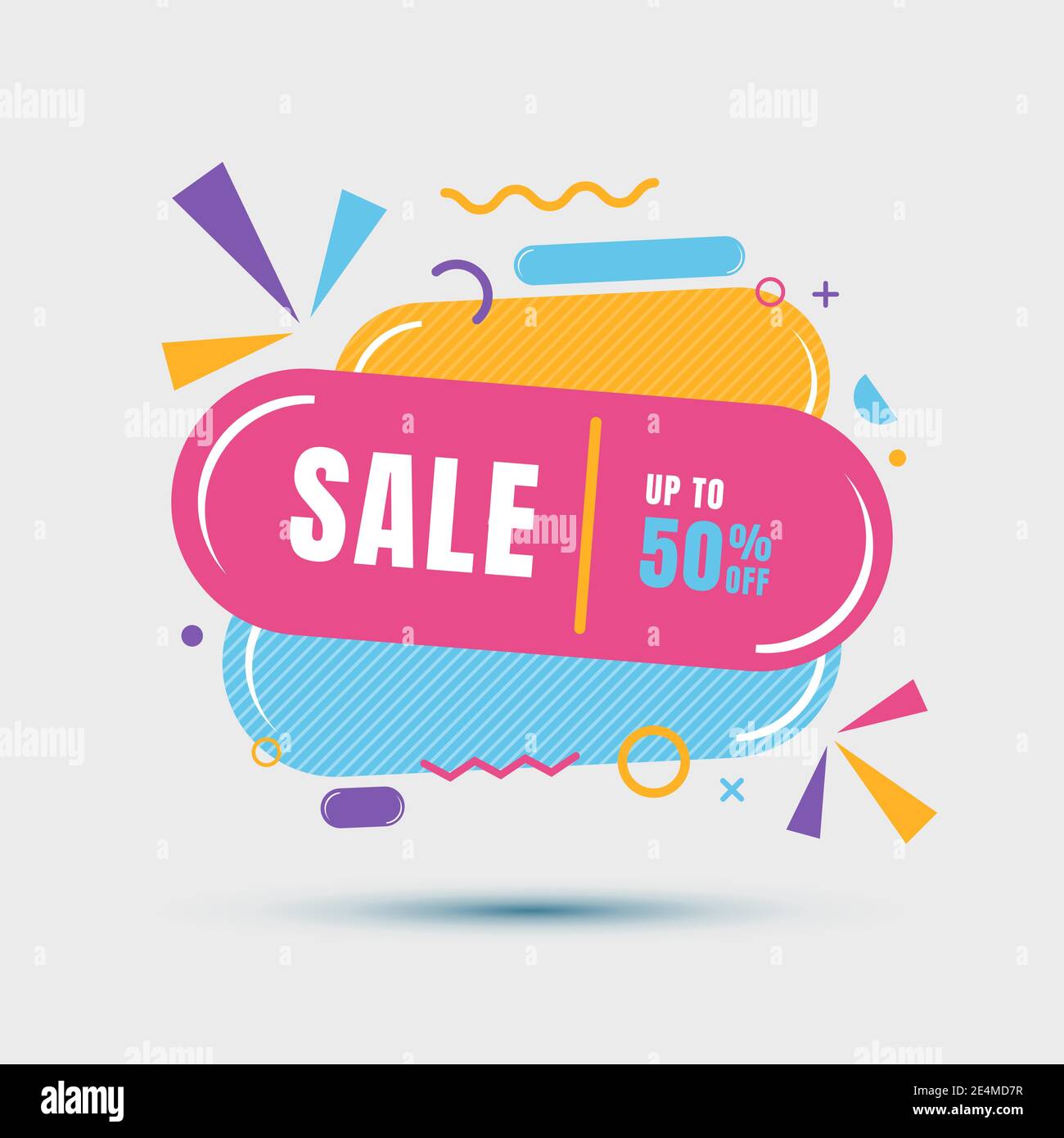 Bannière de vente moderne modèle géométrique coloré pour la vente, la remise, la promotion, etc. Illustration vectorielle Illustration de Vecteur