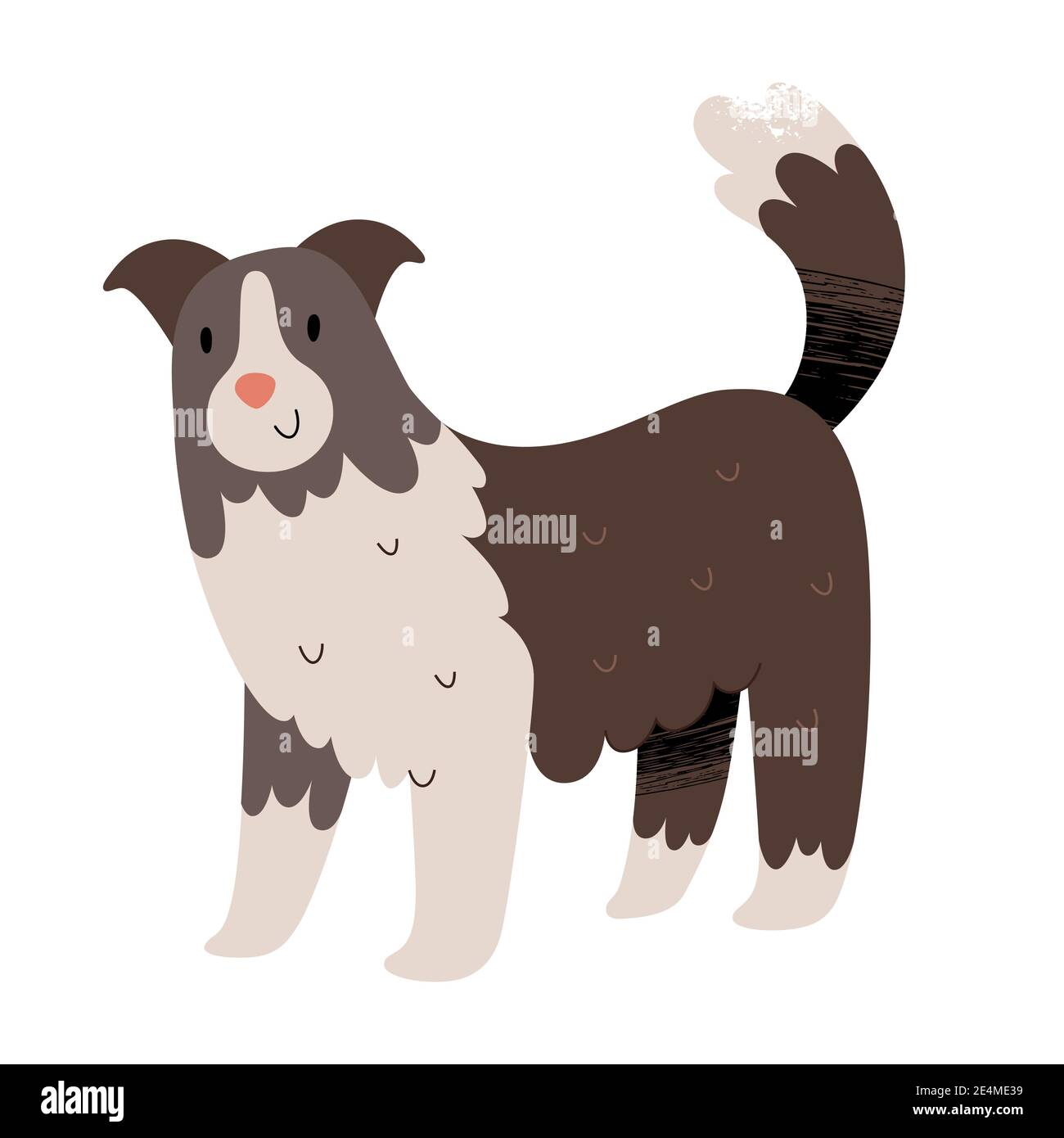 Jolie bordure collie illustration, chien de berger ou berger, clipart vecteur isolé Illustration de Vecteur