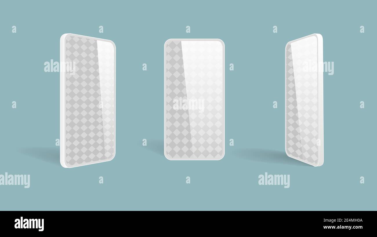 Smartphone Mockup avec écran transparent. Configuration de la maquette de smartphone. Illustration de Vecteur