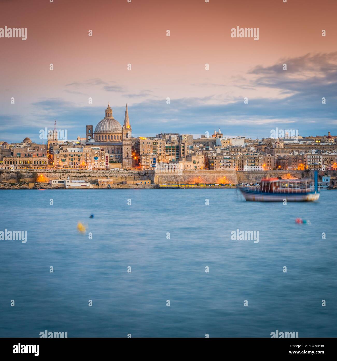 Horizon de la Valette, capitale de l'île de Malte, en Europe du Sud Banque D'Images