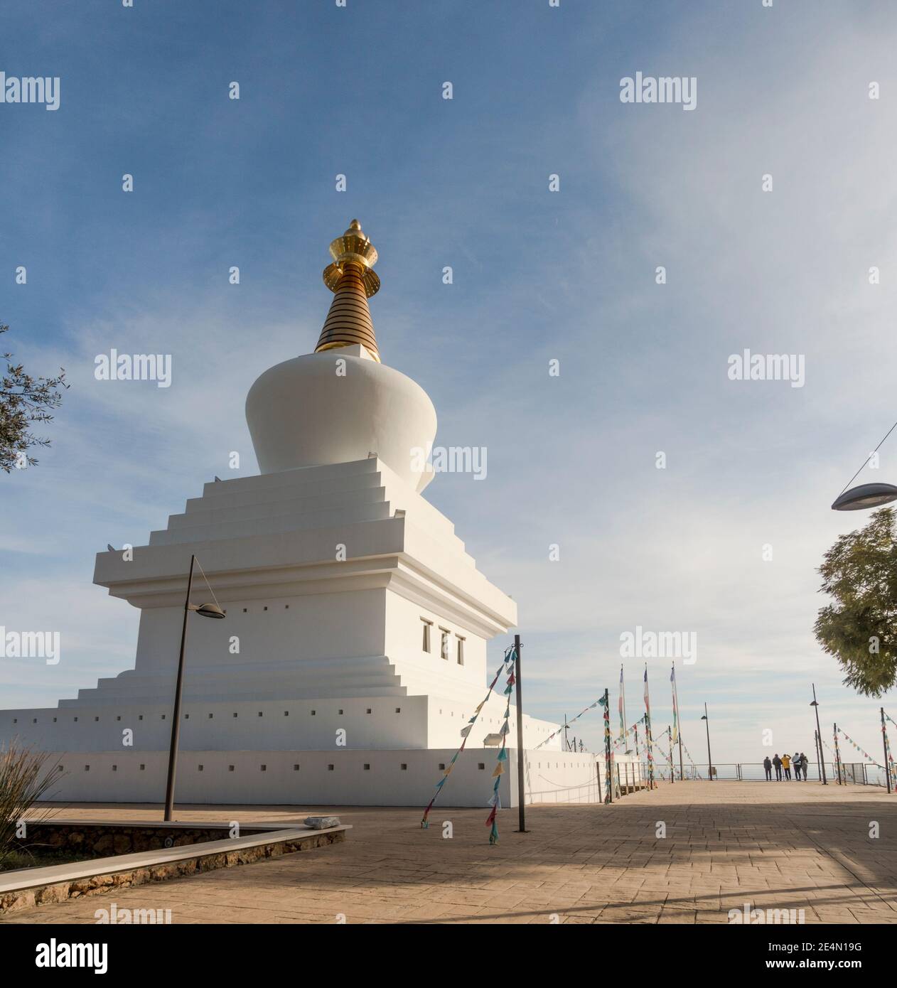 Temple bouddhiste, d'un monument pour la paix, l'Illumination Stupa, temple à Benalmádena. Costa del Sol, Espagne. Banque D'Images