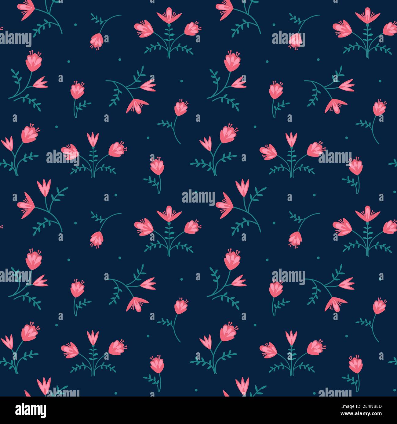 Motif fleuri flottant style Folk style vectoriel sans coutures Illustration de Vecteur