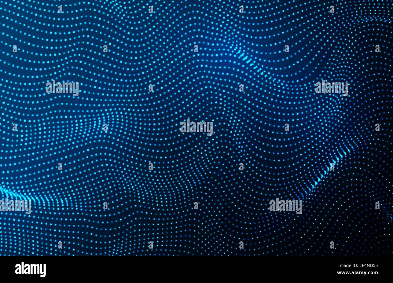 Vague de particules. Arrière-plan futuriste à points bleus avec une vague dynamique. Big Data. Illustration de Vecteur