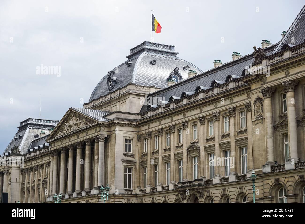 Palais royal de Bruxelles, devant, extérieur, Bruxelles, Belgique Banque D'Images