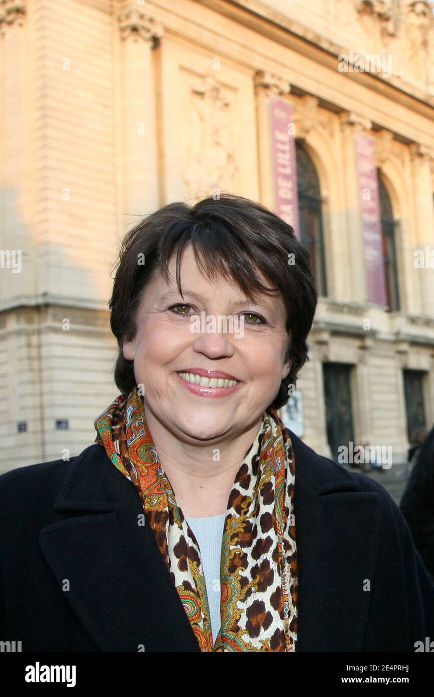 Martine Aubry, maire socialiste français de Lille, pose à Lille, France, le 15 février 2008. Photo d'Eric Pollet/ABACAPRESS.COM Banque D'Images