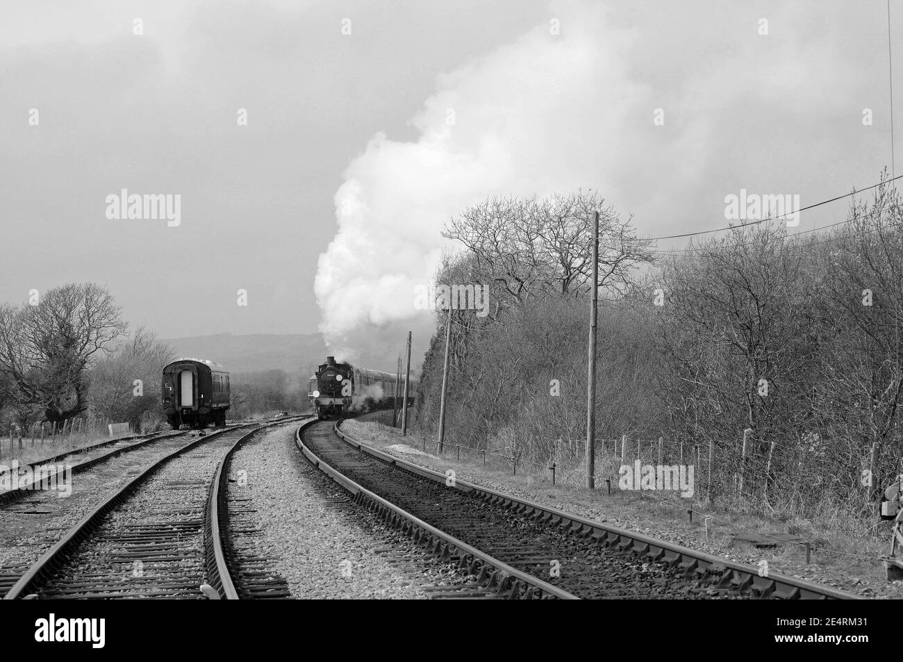 '30120' et 'Manston' approchant de la gare de Harman's Cross. Banque D'Images '30120' et 'Manston' approchant de la gare de Harman's Cross. Banque D'Images