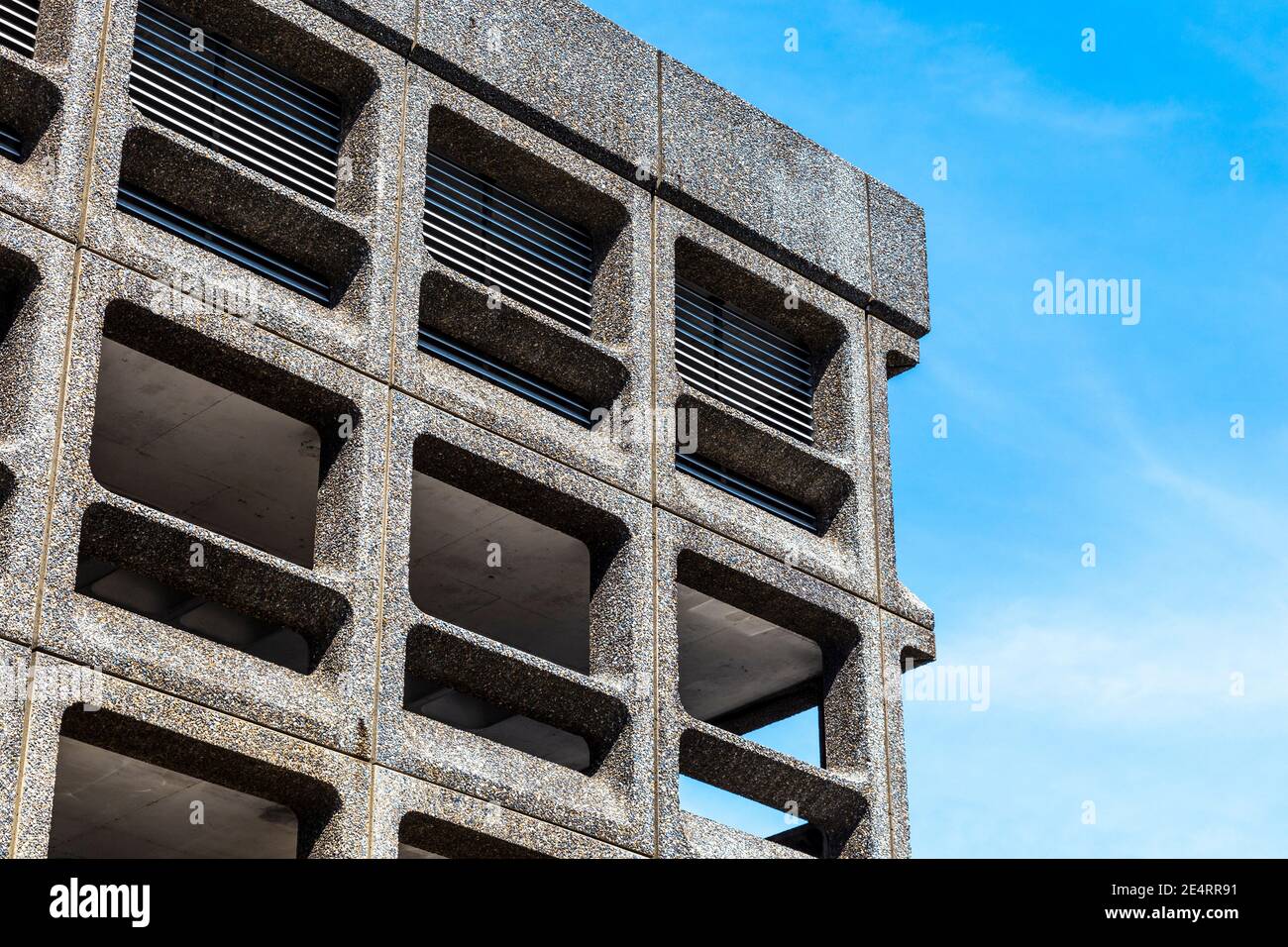 Architecture de style Brutaliste, Minories car Park à Londres, Royaume-Uni Banque D'Images