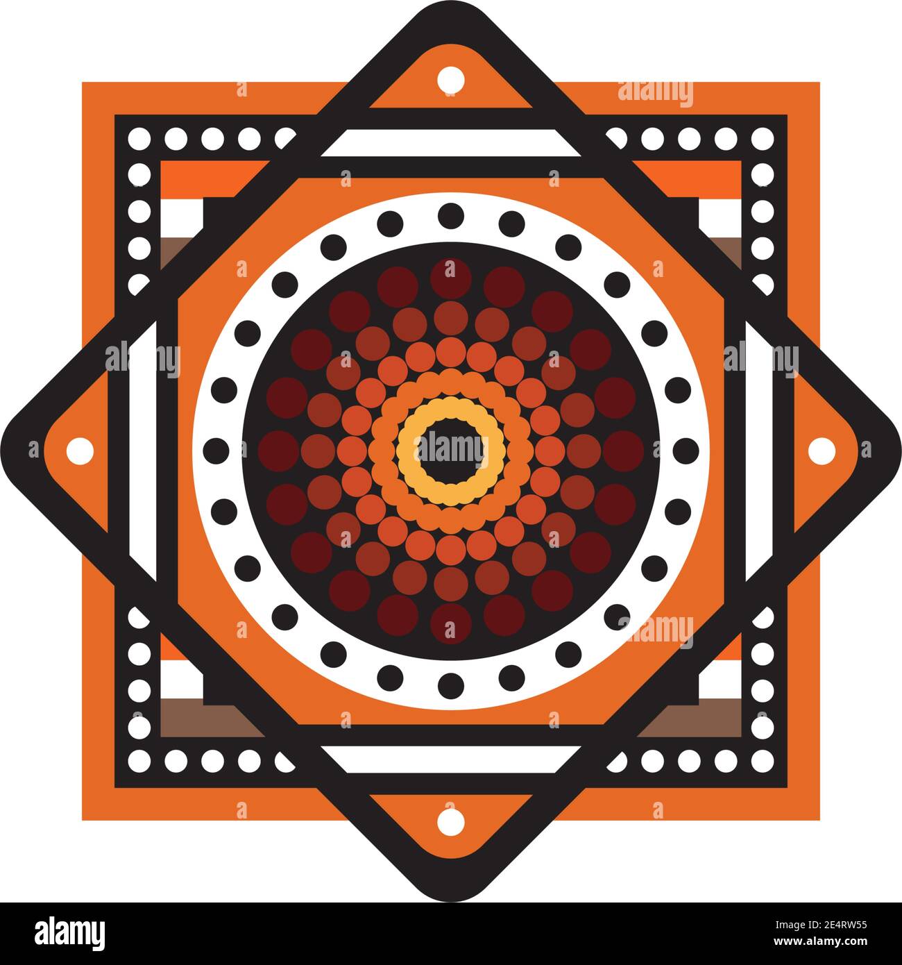 Aboriginal art points peinture icône logo design modèle vectoriel Illustration de Vecteur