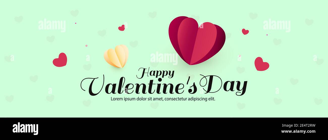 Bonne Saint Valentin avec beau coeur romantique, illustration vectorielle. Illustration de Vecteur