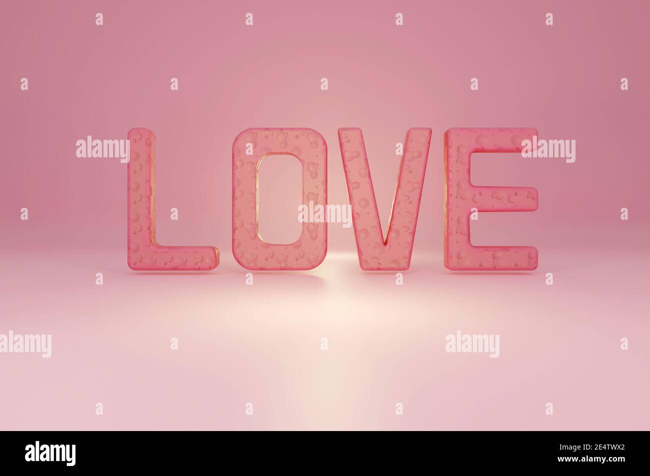 Image 3D , composition de l'amour sur fond rose . Concept: Une déclaration d'amour le jour de la Saint-Valentin. Banque D'Images