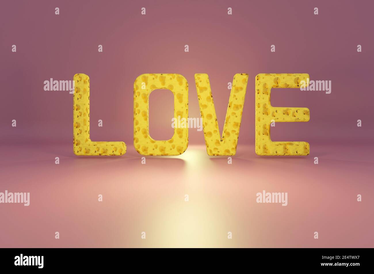 Image 3D , composition de l'amour sur fond rose . Concept: Une déclaration d'amour le jour de la Saint-Valentin. Banque D'Images