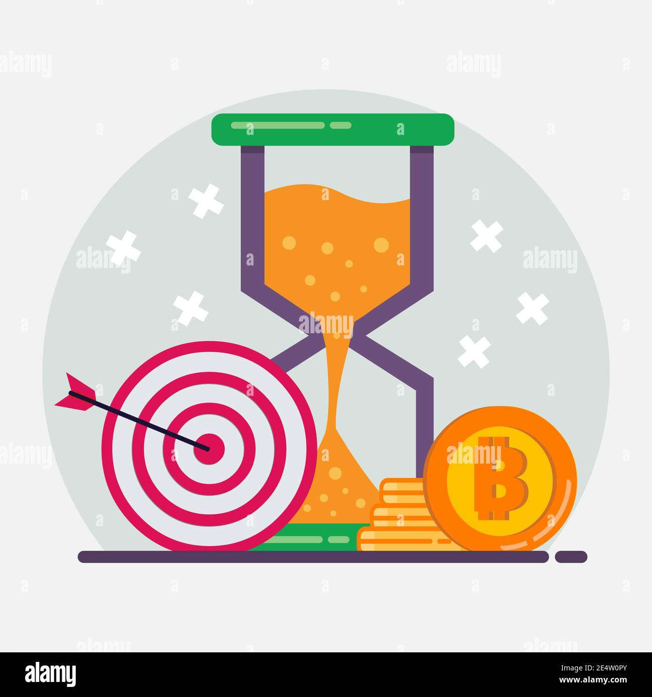 illustration vectorielle du symbole de concept d'investissement en crypto-monnaie de style plat Illustration de Vecteur