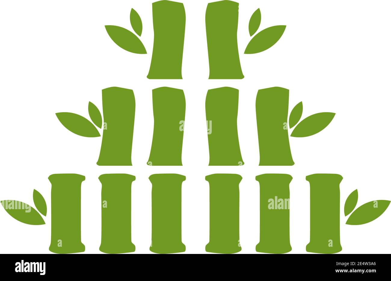 Modèle vectoriel d'inspiration de conception de logo d'arbre de bambou Illustration de Vecteur