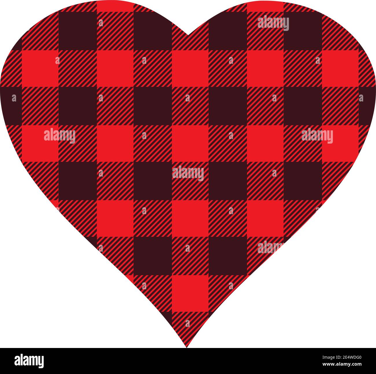 illustration vectorielle d'un coeur à carreaux de buffle. coeur de la saint-valentin. Illustration de Vecteur