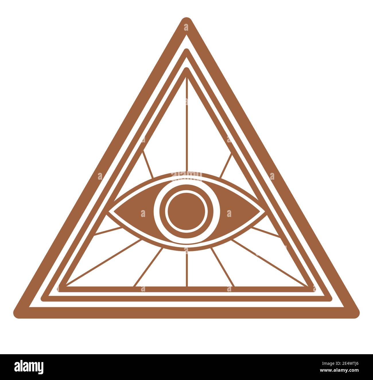 Œil masonique en triangle, symbole magique Illustration de Vecteur