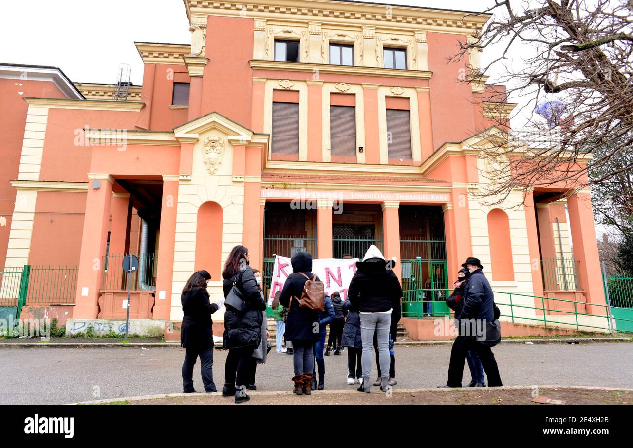 Roma, Prosegue l'occupazione del liceo classico-linguistico Kant, da parte degli studenti in lotta. Banque D'Images