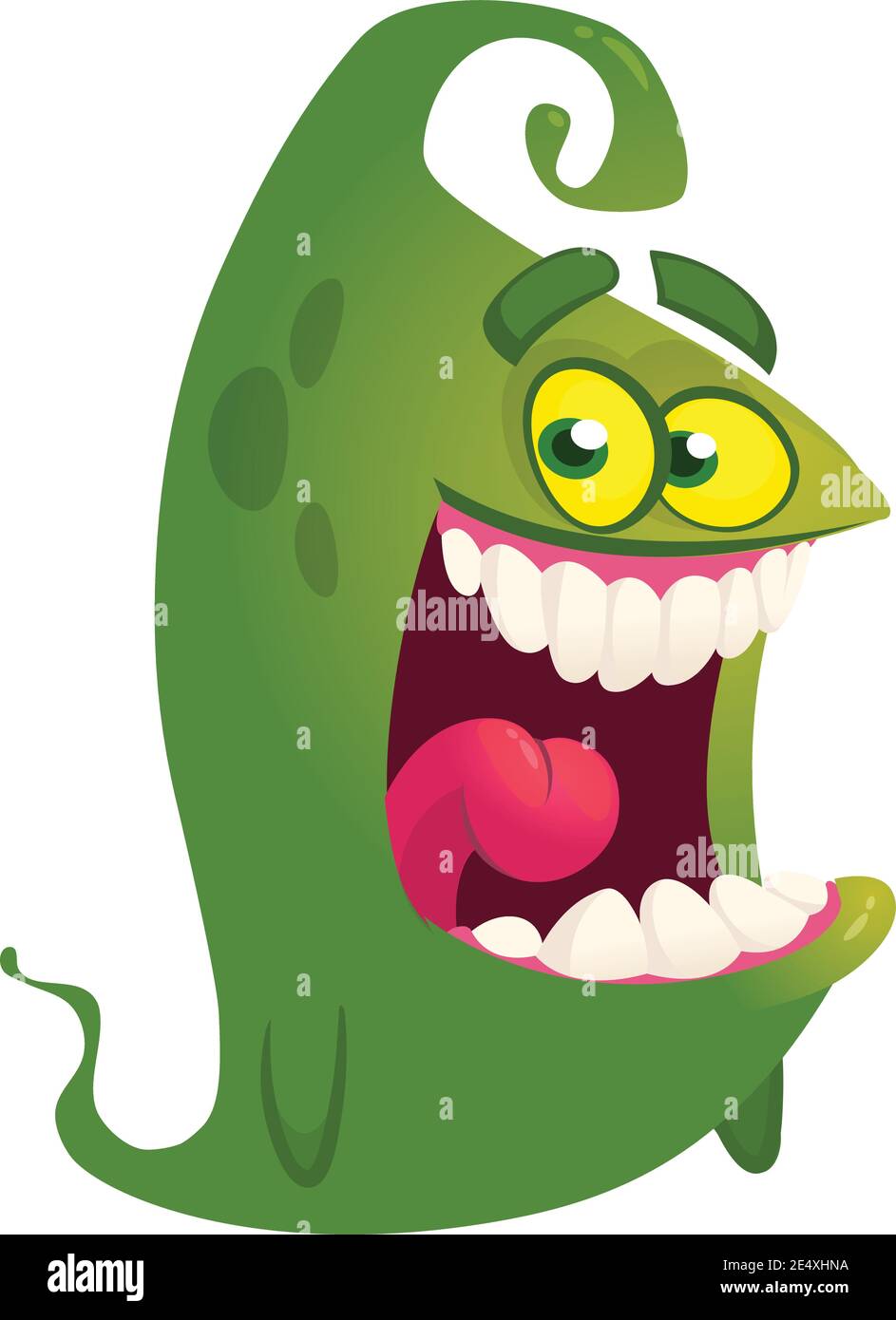 Drôle de monstre de dessin animé avec grande bouche. Illustration d'Halloween vectorielle Illustration de Vecteur