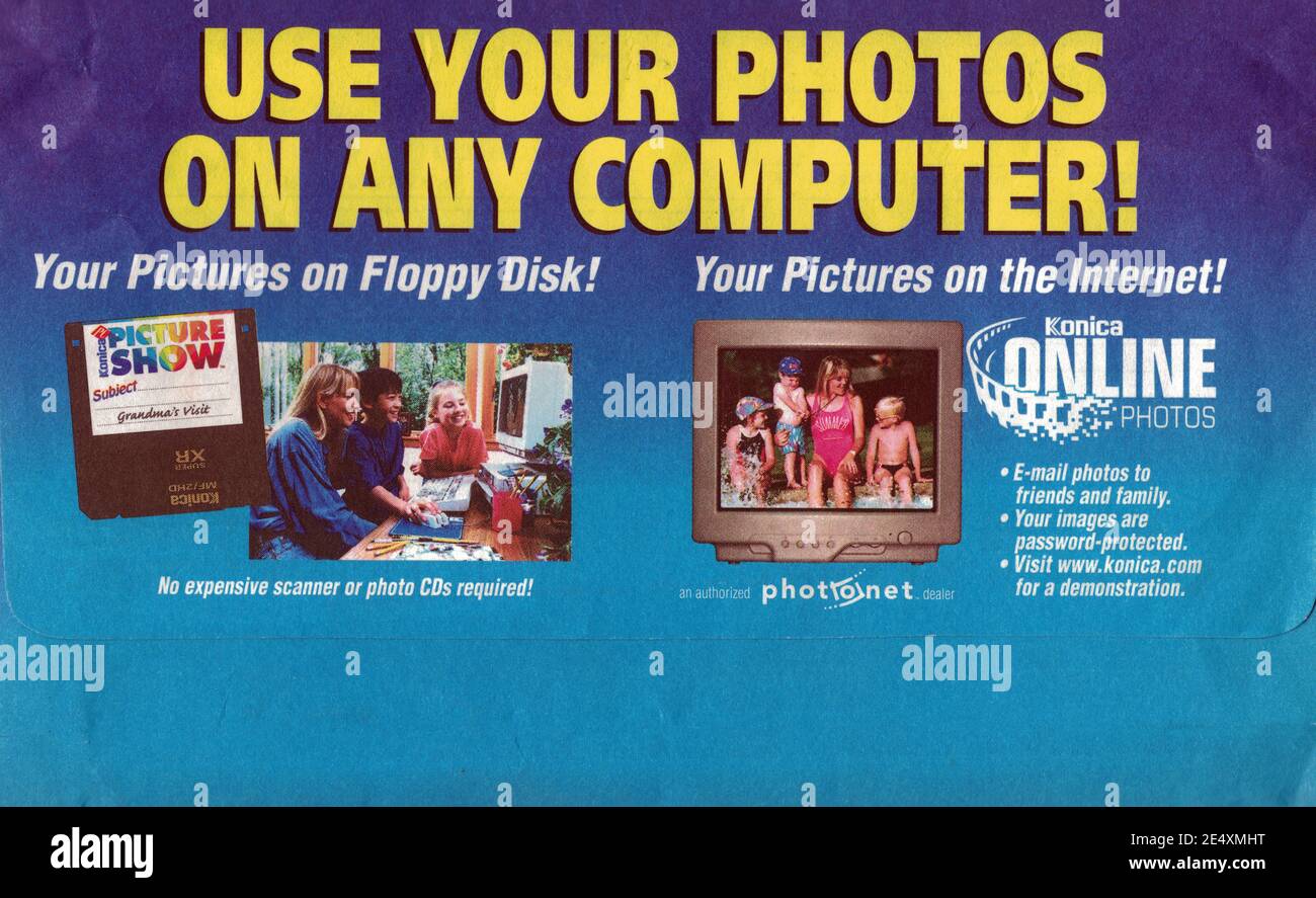 Portefeuille de traitement de film Konica Banque D'Images