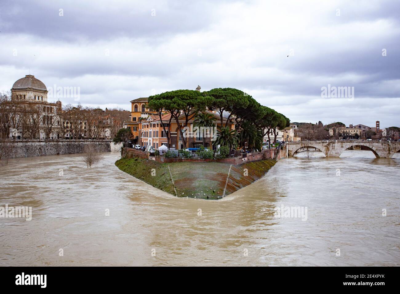 Tevere in Piena 25/01/2021 Banque D'Images