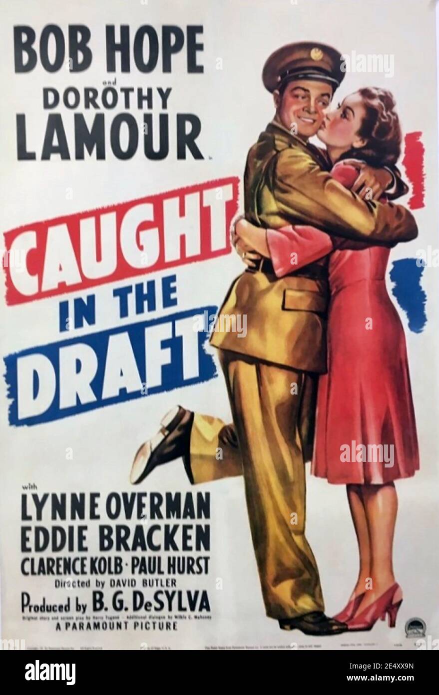 PRIS DANS LE PROJET de film 1941 Paramount Pictures avec Bob Hope et Dorothy Lamour Banque D'Images
