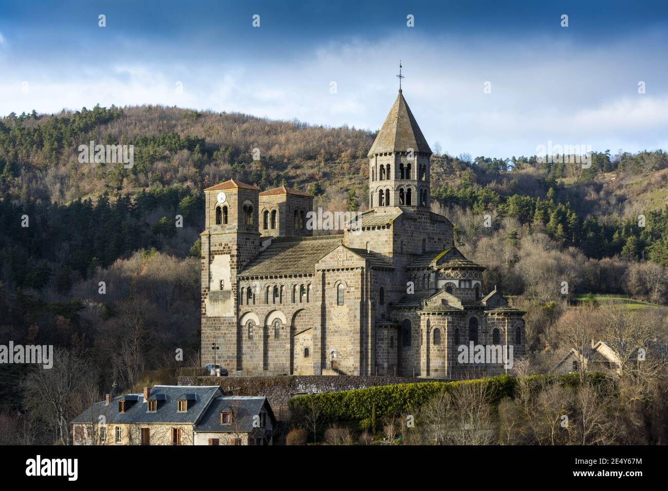 Église romaine de Saint Nectaire, Auvergne, France Banque D'Images