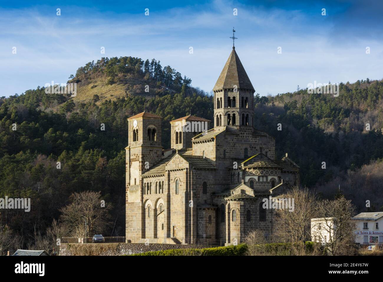 Église romaine de Saint Nectaire, Auvergne, France Banque D'Images