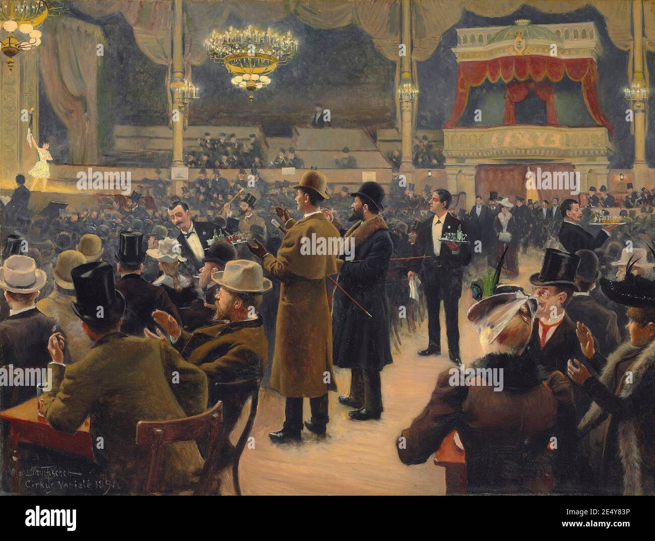 Paul Gustav Fischer: 'Une soirée au Cirque de Copenhague' (1861) Banque D'Images