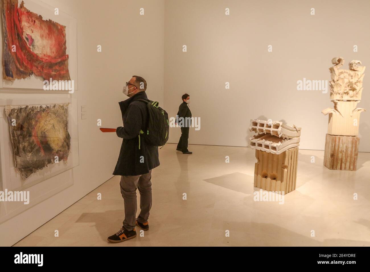 25 janvier 2021: 25 janvier 2021 (Malaga) Miquel BarcelÃ³ emmène sa 'tamorfose' au Musée Picasso, avec près d'une centaine d'œuvres réalisées en six ans. Le Musée Picasso Malaga présente à partir de ce mercredi 27 janvier l'exposition 'Miquel BarcelÃ³. Métamorphose', qui tire son nom de l'histoire de Franz Kafka publiée en 1915, avec environ 100 œuvres faites entre 2014 et 2020 qui peuvent être envisagées jusqu'en septembre prochain. Crédit : ZUMA Press, Inc./Alay Live News Banque D'Images