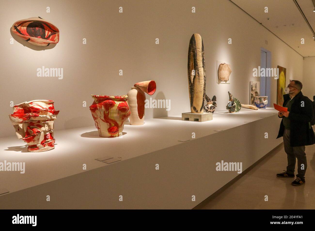 25 janvier 2021: 25 janvier 2021 (Malaga) Miquel Barcelo emmène sa 'métamorfose' au Musée Picasso, avec près d'une centaine d'œuvres réalisées en six ans.le Musée Picasso Malaga présente à partir de ce mercredi 27 janvier, l'exposition Miquel Barcelo. Métamorphose', qui tire son nom de l'histoire de Franz Kafka publiée en 1915, avec environ 100 œuvres faites entre 2014 et 2020 qui peuvent être envisagées jusqu'en septembre prochain. 30 céramiques, 13 peintures, 42 aquarelles, six carnets de voyage et une petite sculpture; ainsi qu'une installation composée de sept grandes bronzes qui ont été installés Banque D'Images