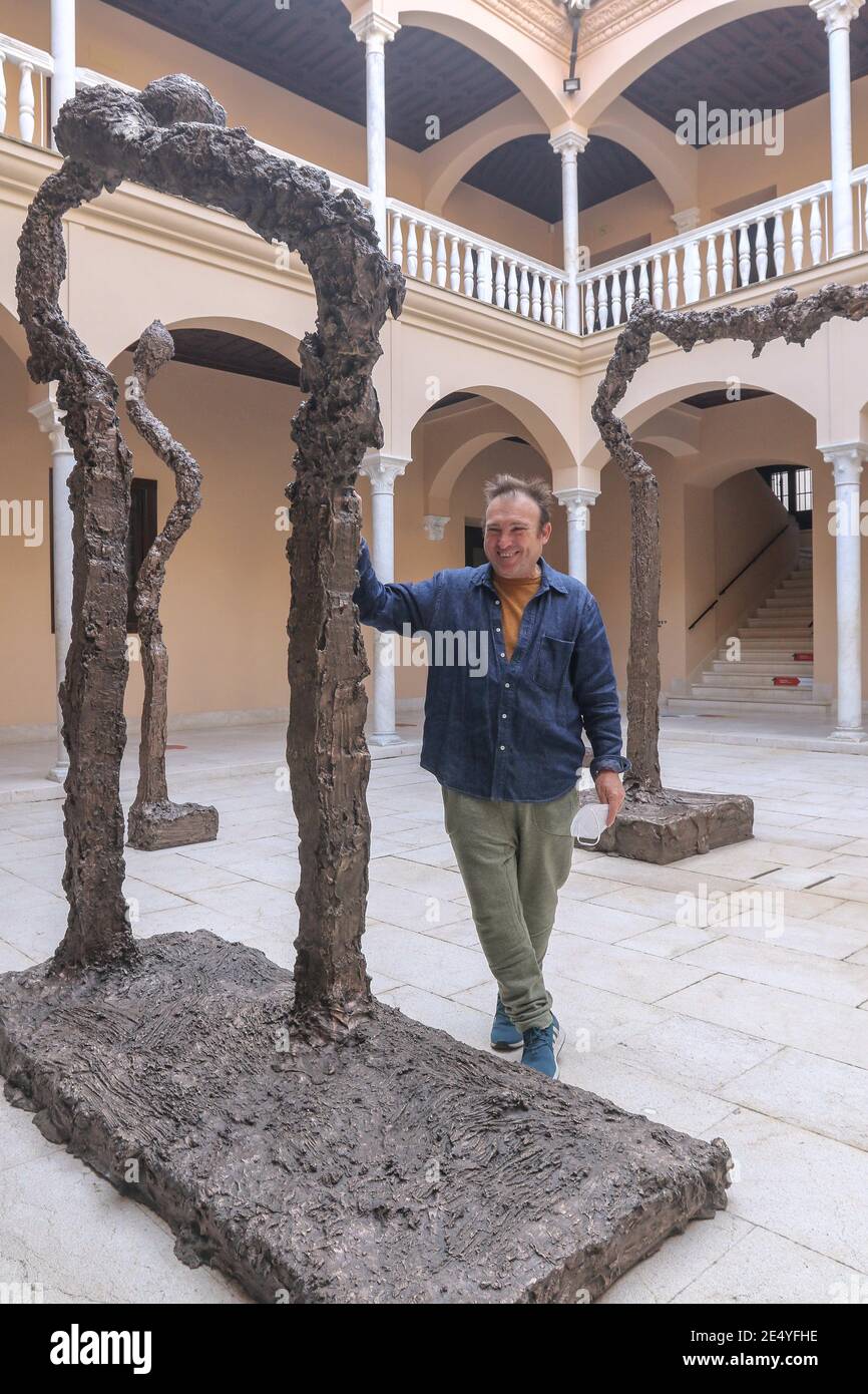 25 janvier 2021: 25 janvier 2021 (Malaga) Miquel Barcelo emmène sa 'métamorfose' au Musée Picasso, avec près d'une centaine d'œuvres réalisées en six ans.le Musée Picasso Malaga présente à partir de ce mercredi 27 janvier, l'exposition Miquel Barcelo. Métamorphose', qui tire son nom de l'histoire de Franz Kafka publiée en 1915, avec environ 100 œuvres faites entre 2014 et 2020 qui peuvent être envisagées jusqu'en septembre prochain. 30 céramiques, 13 peintures, 42 aquarelles, six carnets de voyage et une petite sculpture; ainsi qu'une installation composée de sept grandes bronzes qui ont été installés Banque D'Images