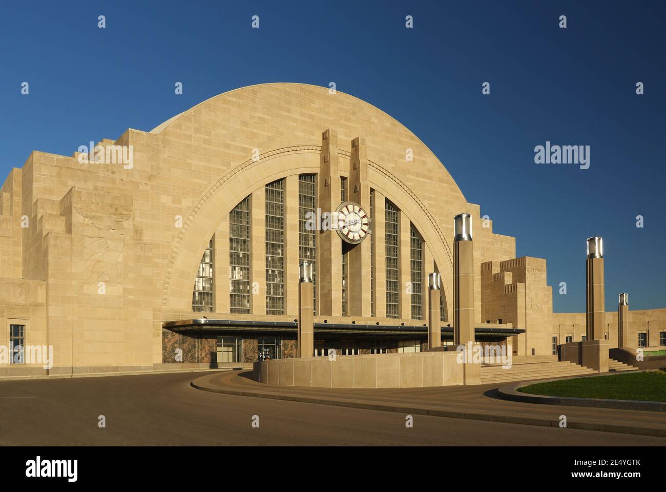 Cincinnati Museum Center. Cincinnati Union terminal - gare. 1933 architecture art déco. Perspective ajustée. Cincinnati, Ohio, États-Unis. Banque D'Images