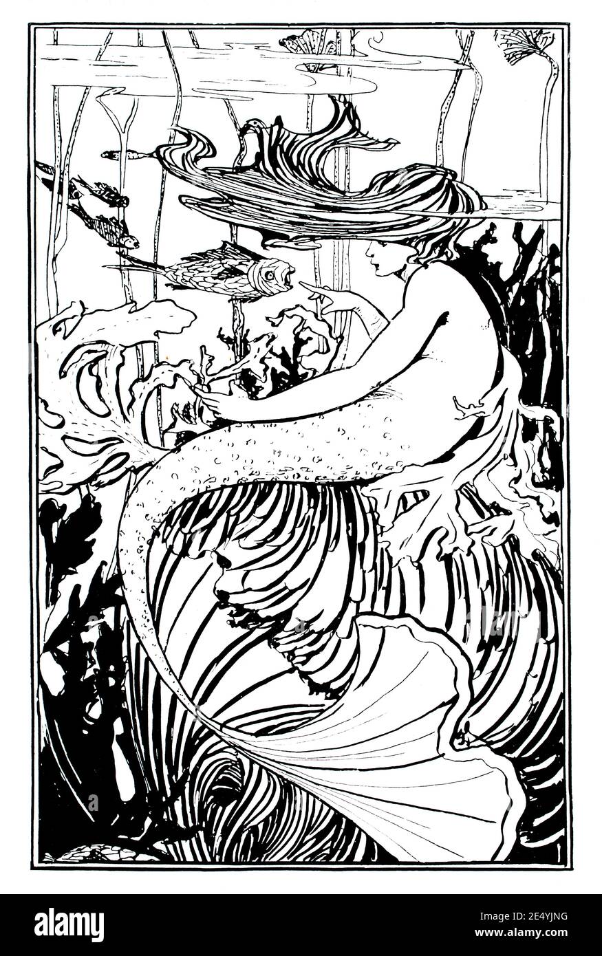 La petite Sirène, Fairy Tale illustration par Ruth H Robinson en 1897 le Studio an Illustrated Magazine of Fine and Applied Art Banque D'Images