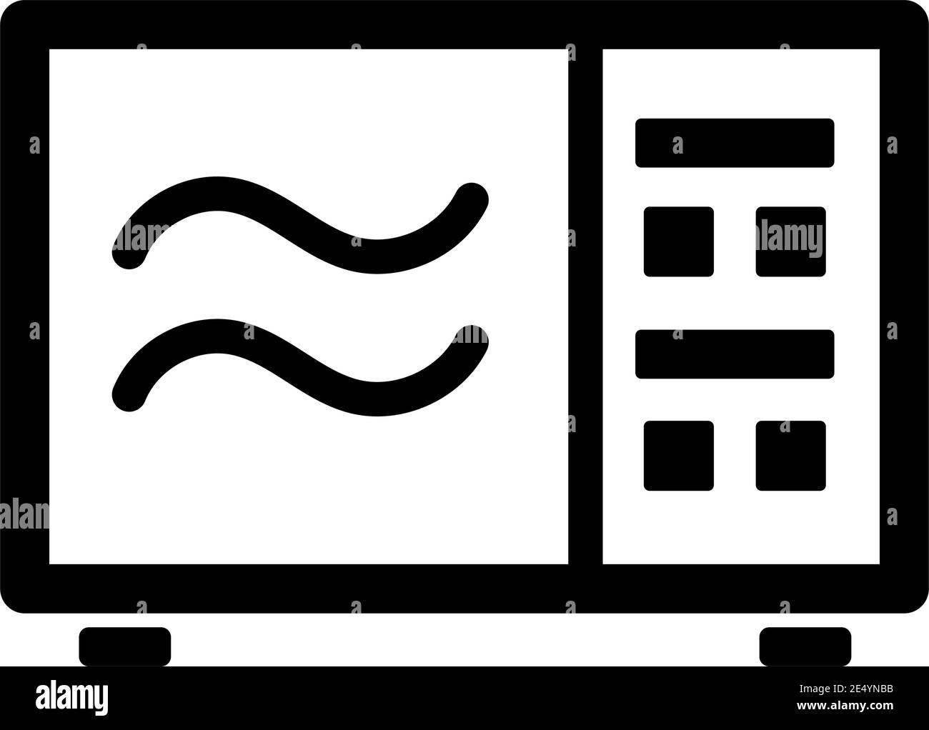 Icône de contour micro-ondes. Différentes icônes électriques. Symbole différent dans les lignes fines. Illustration vectorielle isolée. Illustration de Vecteur