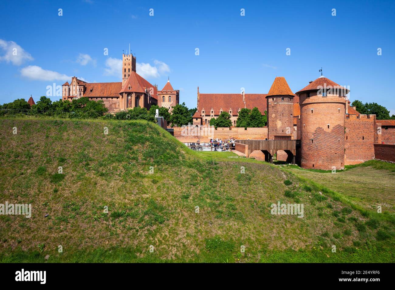 Le château de Malbork en Pologne, forteresse médiévale des chevaliers Teutoniques. Banque D'Images
