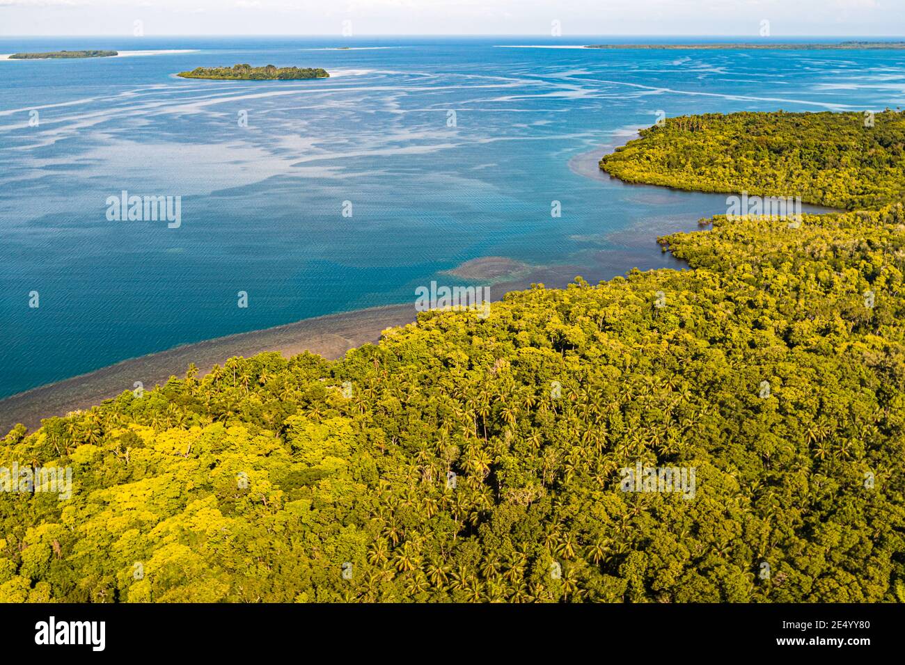 Vue aérienne de Bougainville, Papouasie-Nouvelle-Guinée Banque D'Images