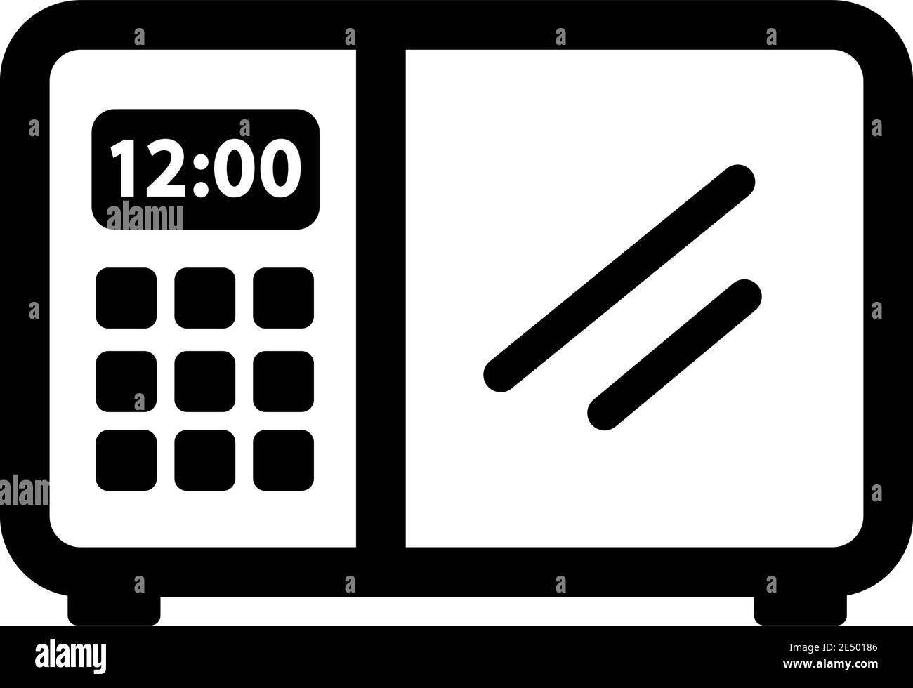 Icône de contour micro-ondes. Différentes icônes électriques. Symbole différent dans les lignes fines. Illustration vectorielle isolée. Illustration de Vecteur