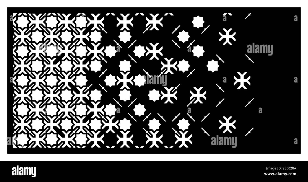 Motif laser islamique. Panneau vectoriel décoratif pour découpe au laser. Modèle islamique pour cloison intérieure, séparateur de chambre de style arabesque. Rapport 1 à Illustration de Vecteur