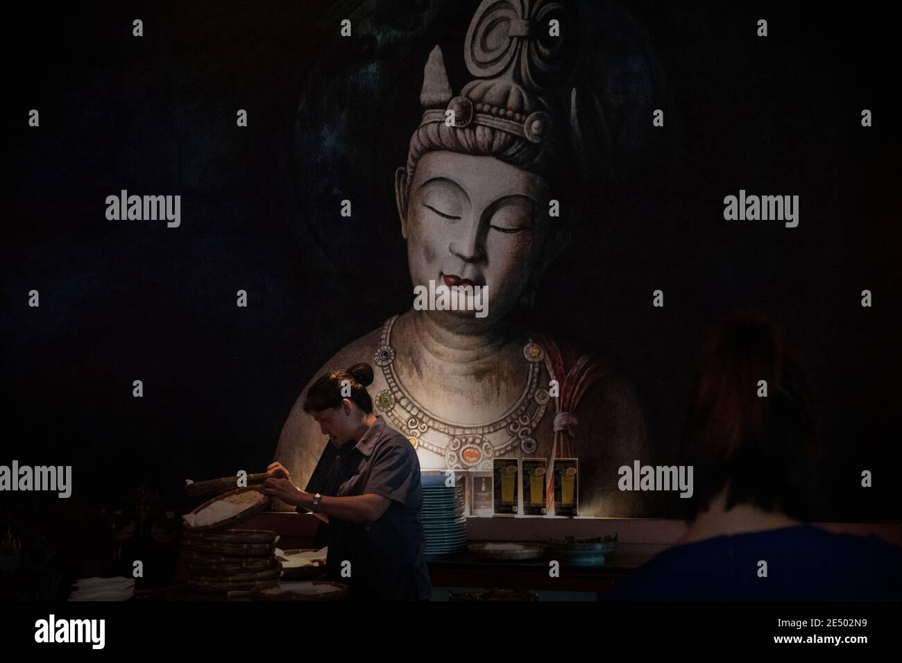 Restaurant de luxe traditionnel Shanghai, octobre 2019 Banque D'Images