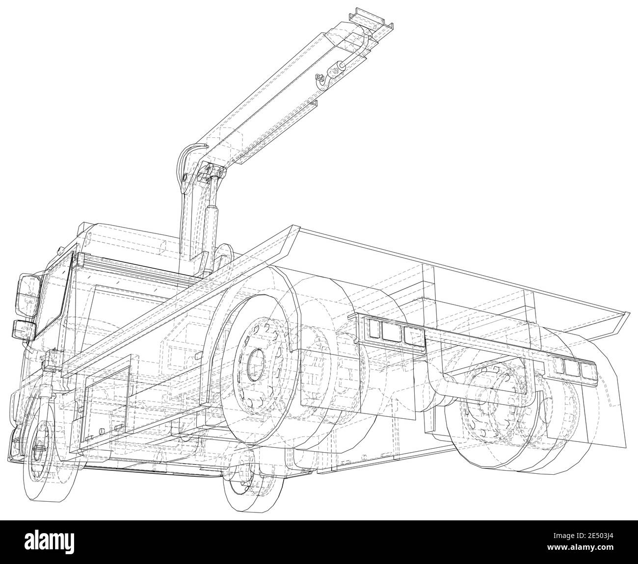 Illustration vectorielle d'un chariot de remorquage. Remorquage. Les couches de lignes visibles et invisibles sont séparées. Format EPS10 Illustration de Vecteur