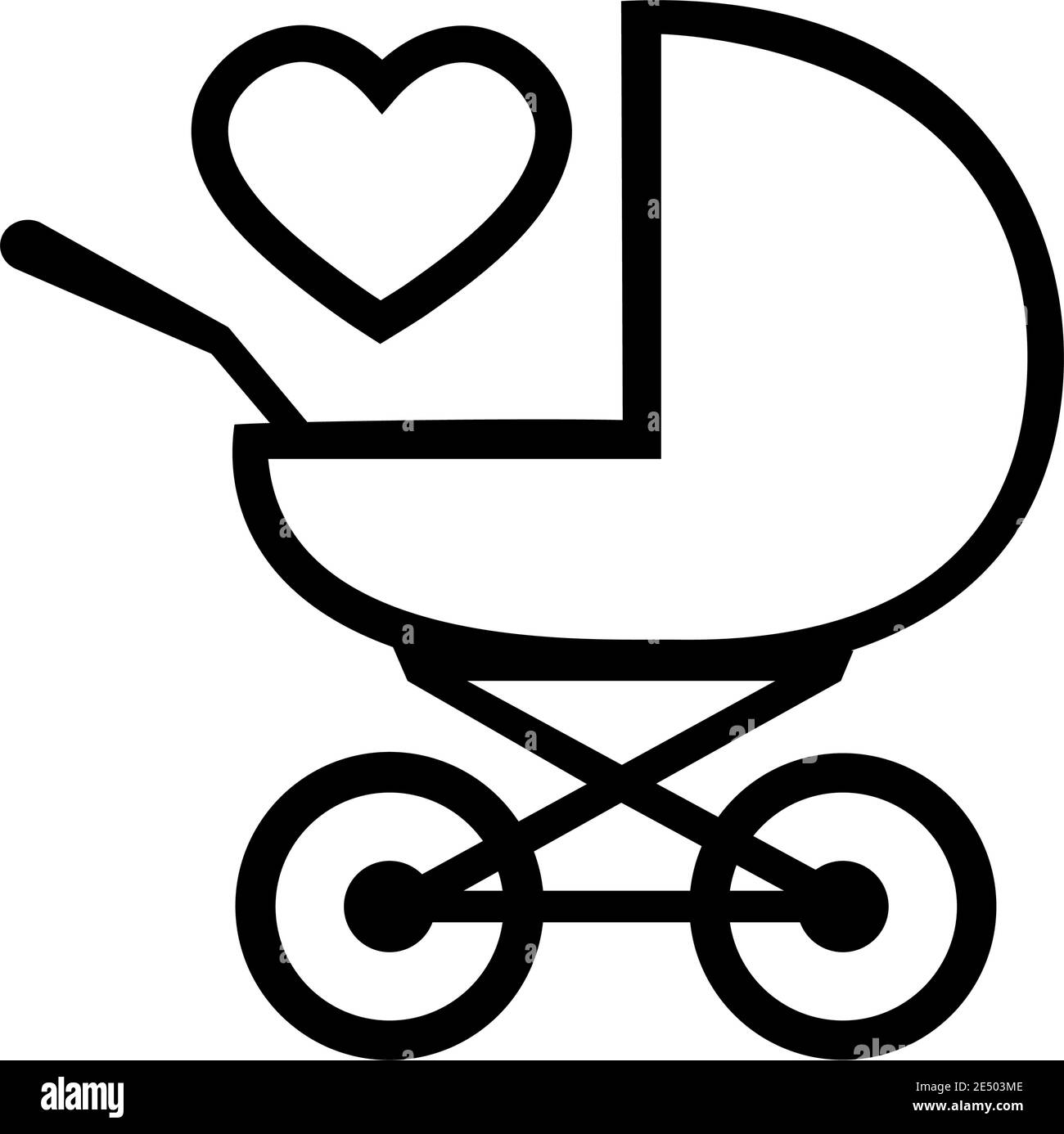 Icone De Chariot Bebe Sur Fond Blanc Un Symbole De La Naissance D Un Enfant Des Soins Maternels Et De L Amour Illustration Vectorielle Isolee Image Vectorielle Stock Alamy