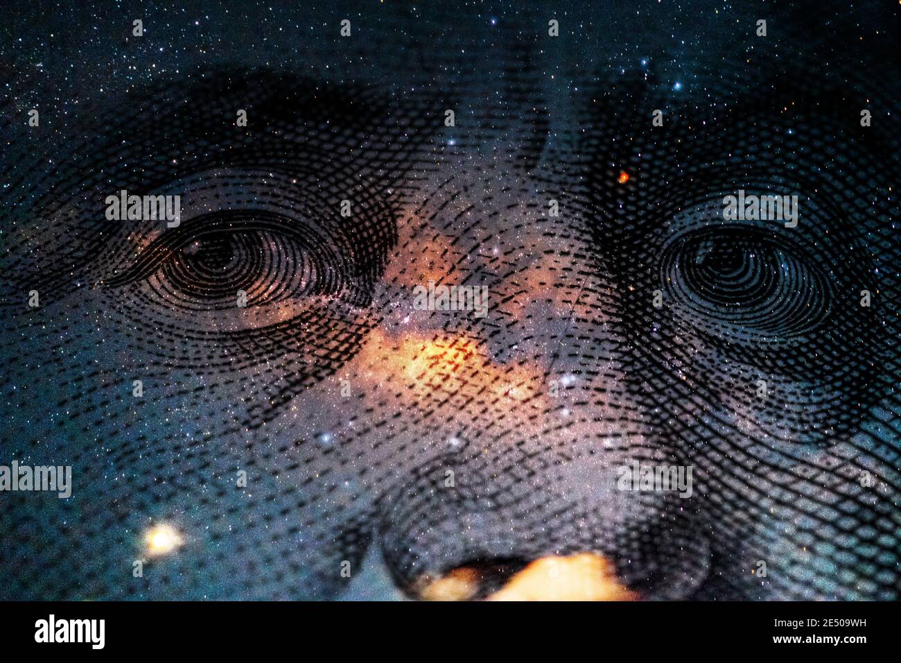 Détail de Benjamin Franklin sur un billet de 100 dollars Banque D'Images