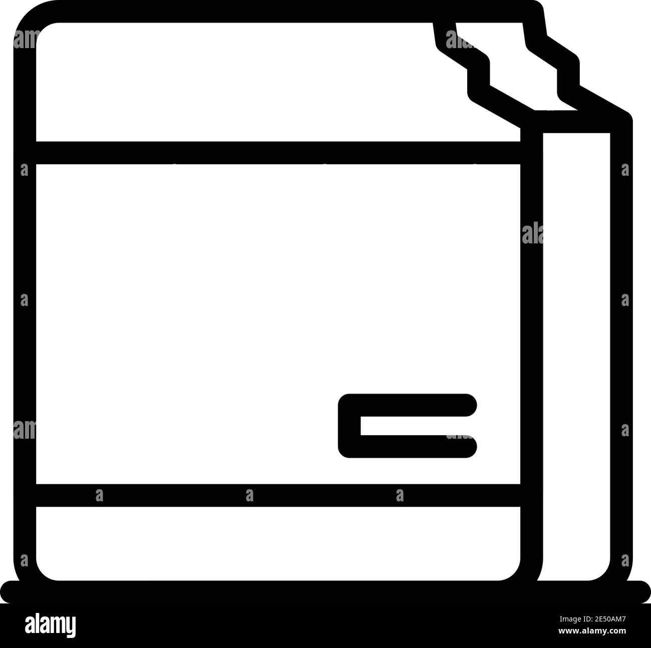 Icône de déchet de boîte de carton. Contour boîte carton poubelle icône vecteur pour la conception de la bande isolée sur fond blanc Illustration de Vecteur