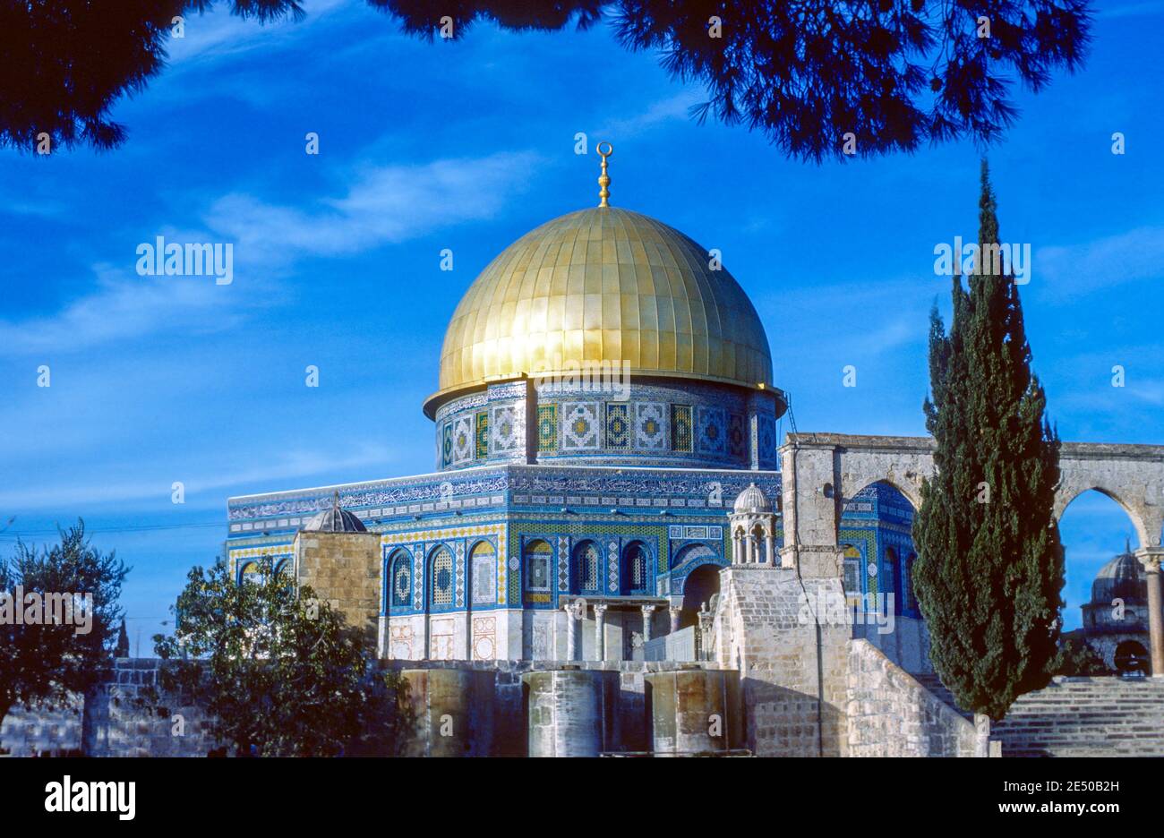Dôme du Rocher Jérusalem Mosquée Israël Banque D'Images