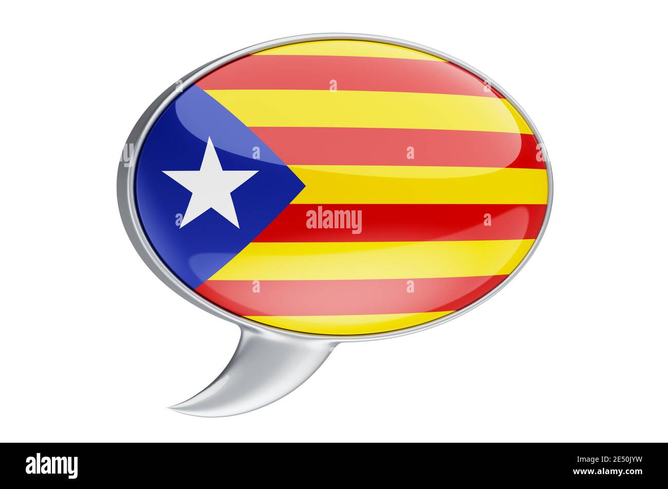 Ballon vocal avec drapeau catalan, rendu 3D isolé sur fond blanc Banque D'Images