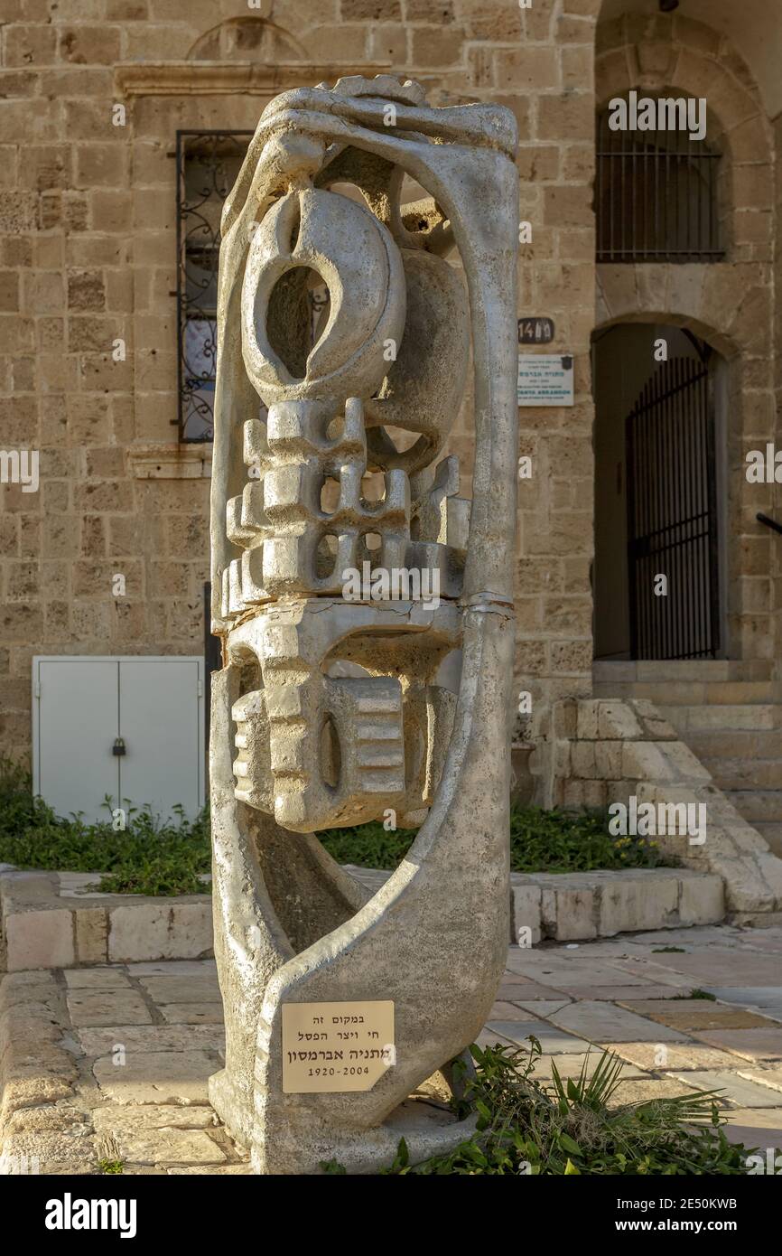 Sculpture moderne à Yaffo Banque D'Images